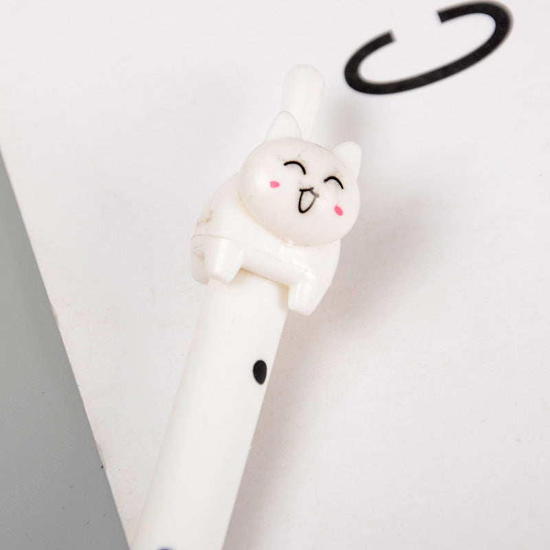 Black White Cat Pattern Office School Supplies Gel Pen