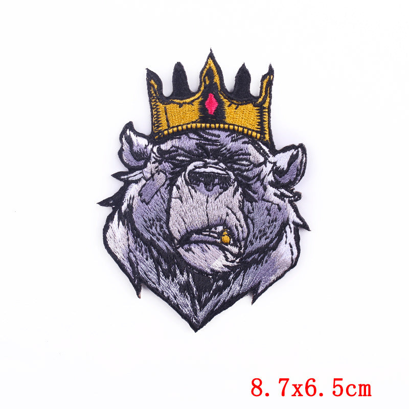 Fierce Animal Cloth Sticker Punk Muscle Animal Embroidery