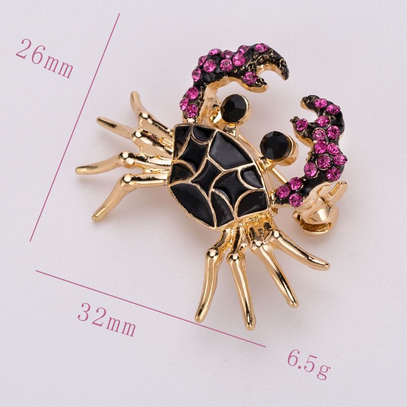Personality Black Dark Purple Drop Oil Little Crab Brooch