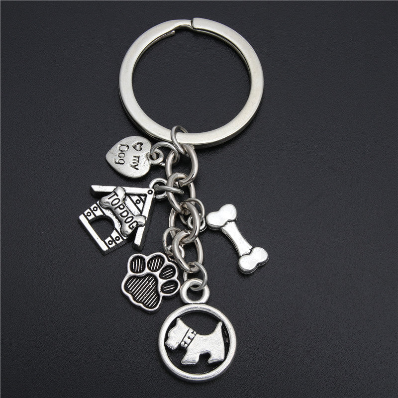 Small Animal Pet Dog Heart Keychain