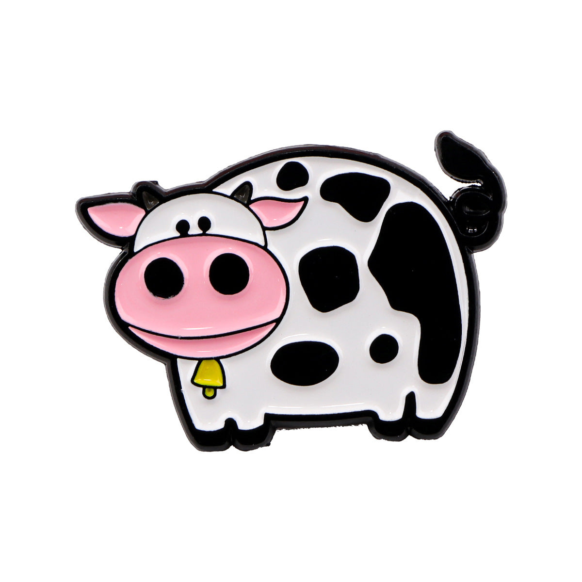 Cartoon Cute Black And White Cow Animal Brooch