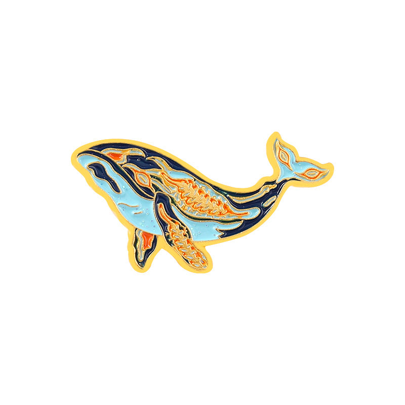 Creative Cartoon Animal Cute Whale Alloy Badge