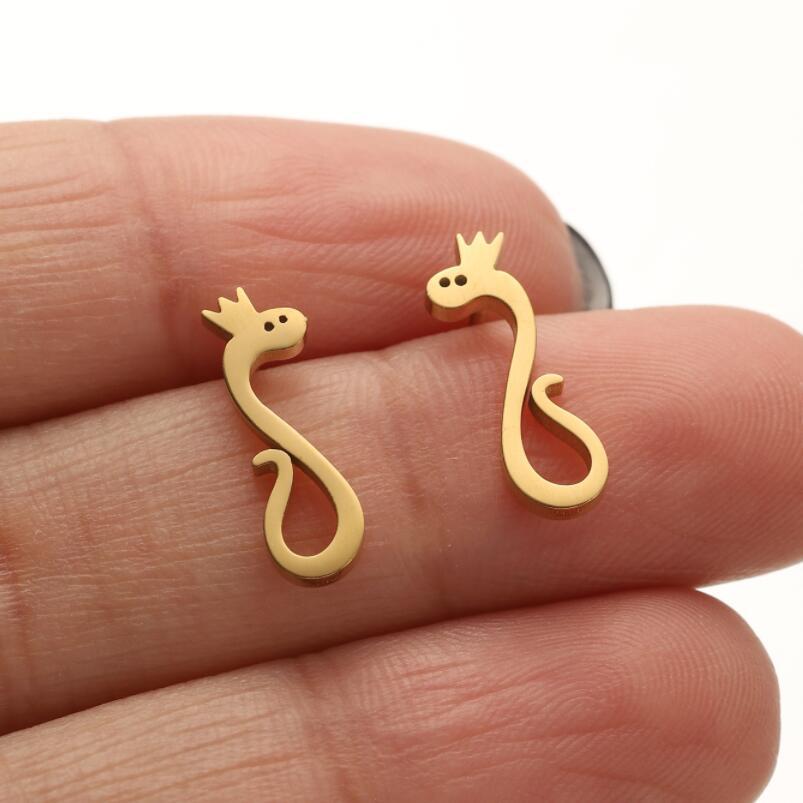 Stainless Steel Cute Animal Series Stud Earrings