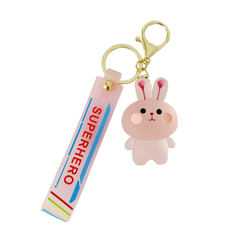 Fashion Crystal Blush Animal Keychain