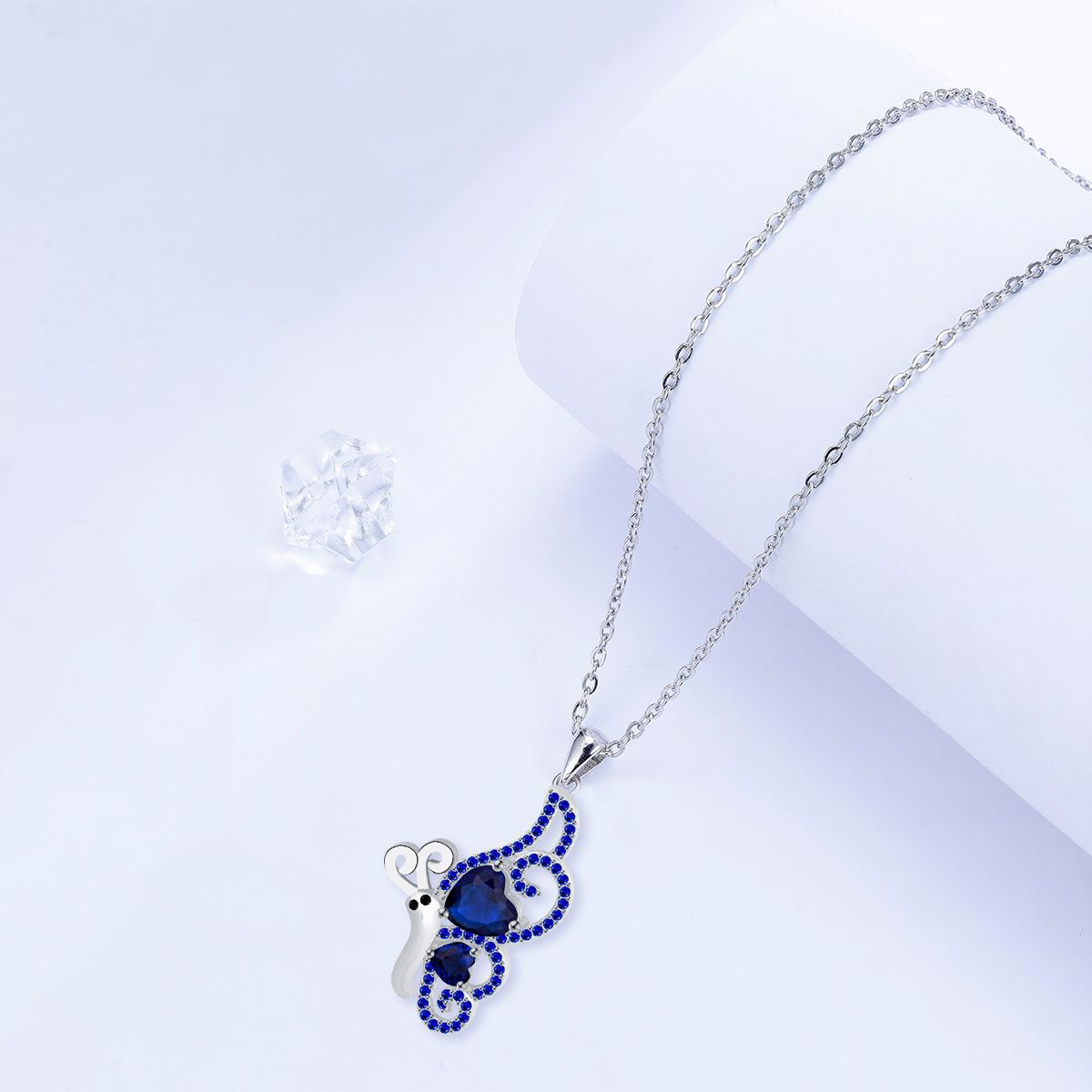 Blue Butterfly Necklace Female Fashion Personality Jewelry High Sense