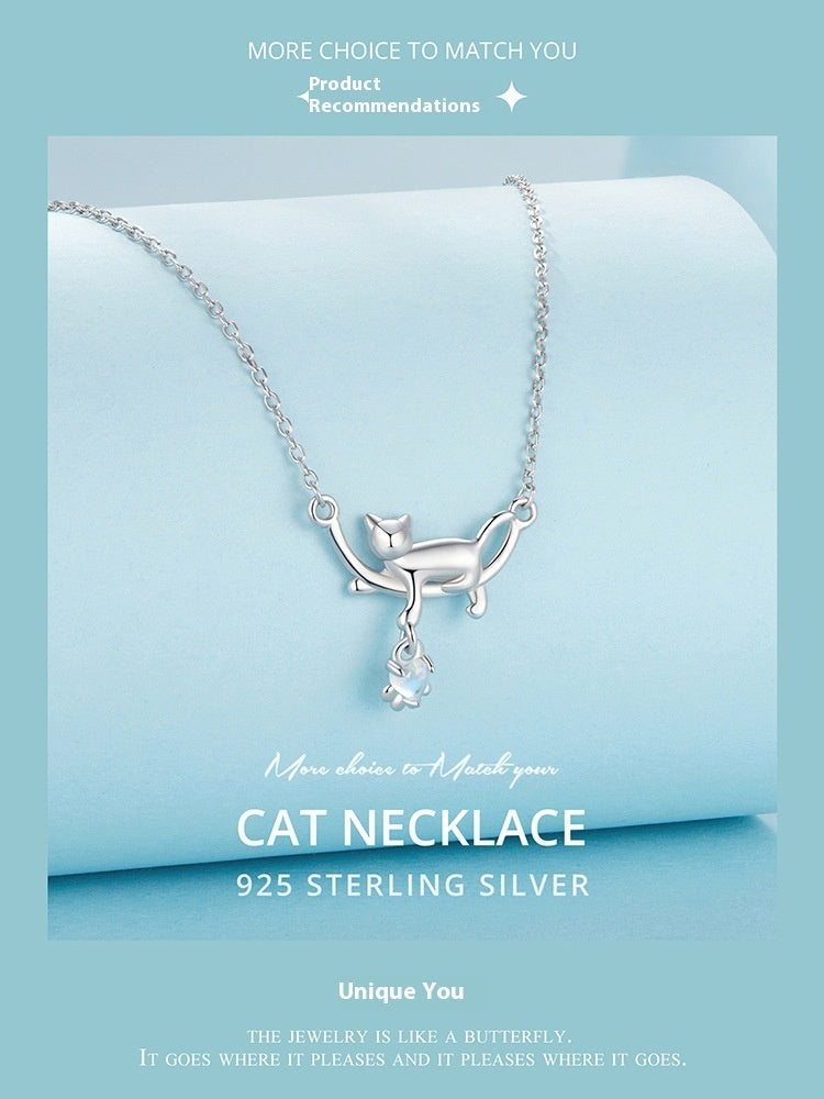Sterling Silver White Gold Plated Simple Jewelry All-match Jewelry