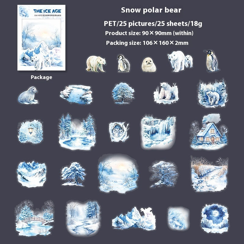 Beautiful Day Winter Animal Landscaping PET Sticker Bag