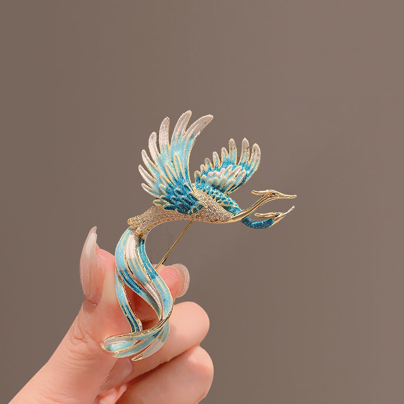 Chinese-style Phoenix Coming And Presenting Brooch High-end Sense Of Luxury