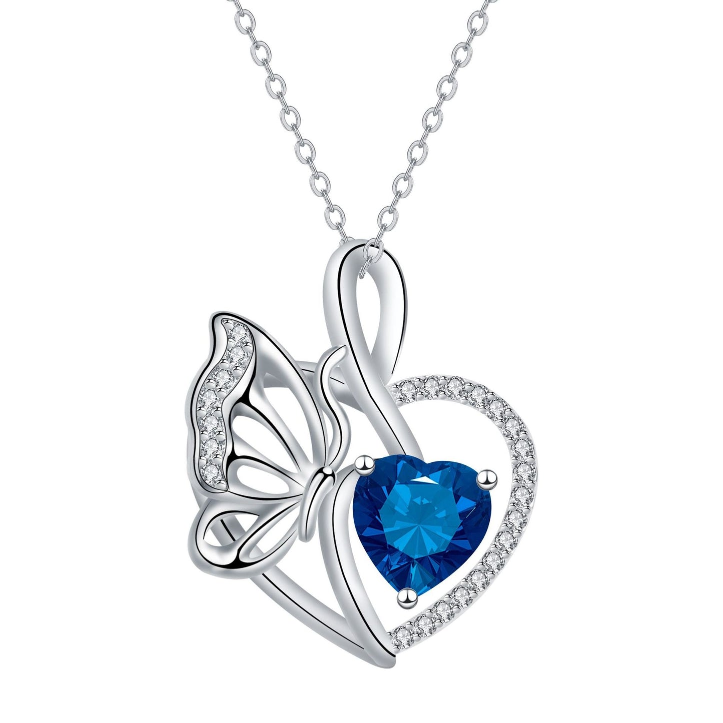 Love Butterfly Inlaid Jewelry High Sense Stylish Elegant Necklace Women