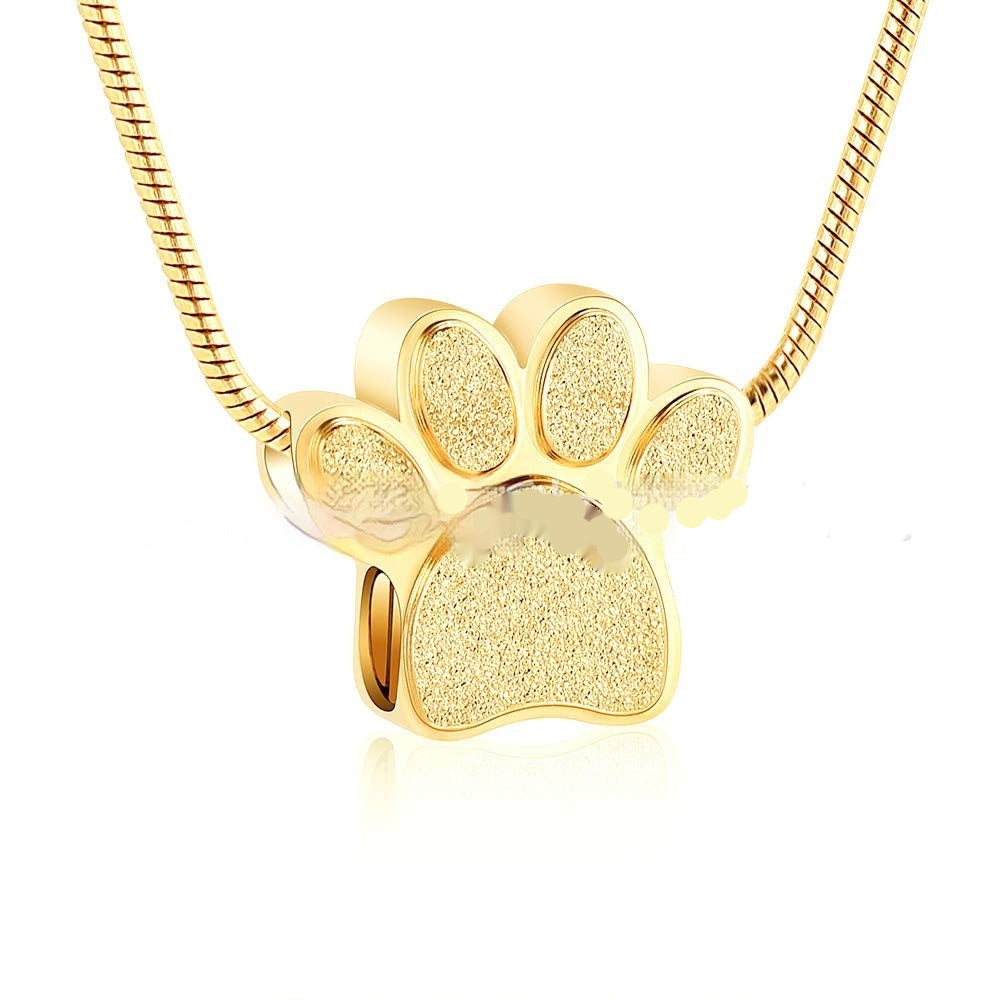 All-match Titanium Steel Animal Paw Print Pendant