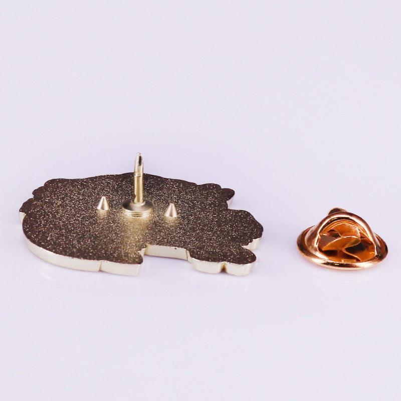 Sacred Animal Fox Fairy Black Brooch