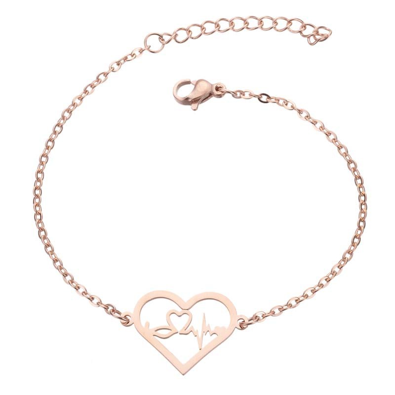 Ladies Stainless Steel Simple Elephant Moon Star Peach Heart Piercing Jewelry