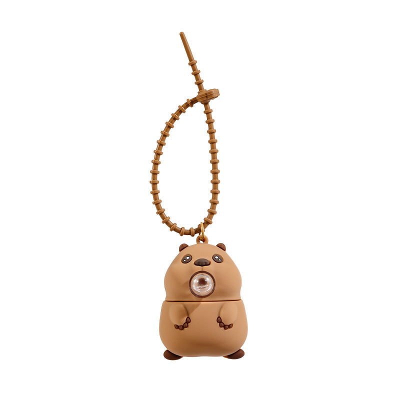 Groundhog Squeezing Toy Bubble Blowing Car Keychain Pendant