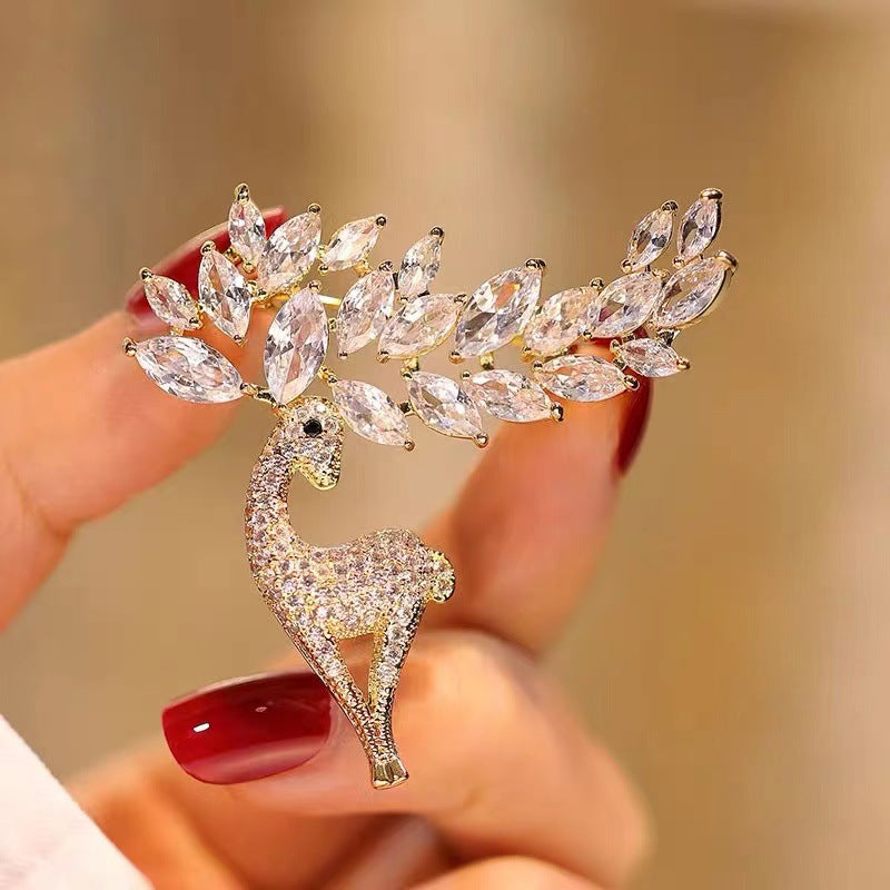 New Elk Brooch High Korean Corsage Niche Christmas Pin