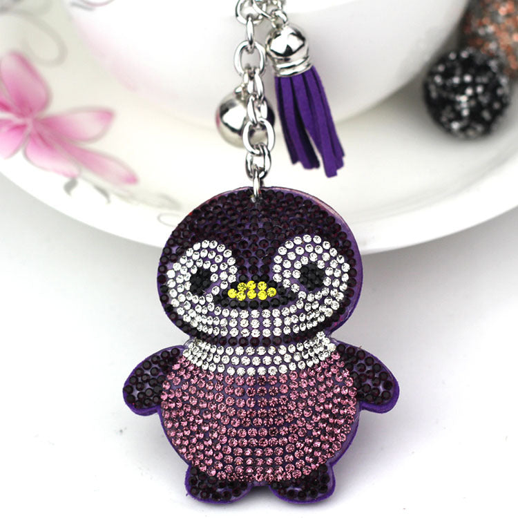 Ornament Penguin Keychain Creative Hot Diamond