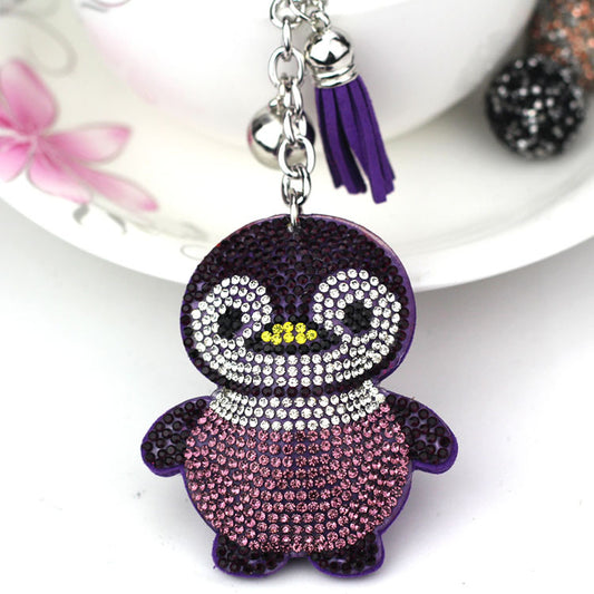 Ornament Penguin Keychain Creative Hot Diamond