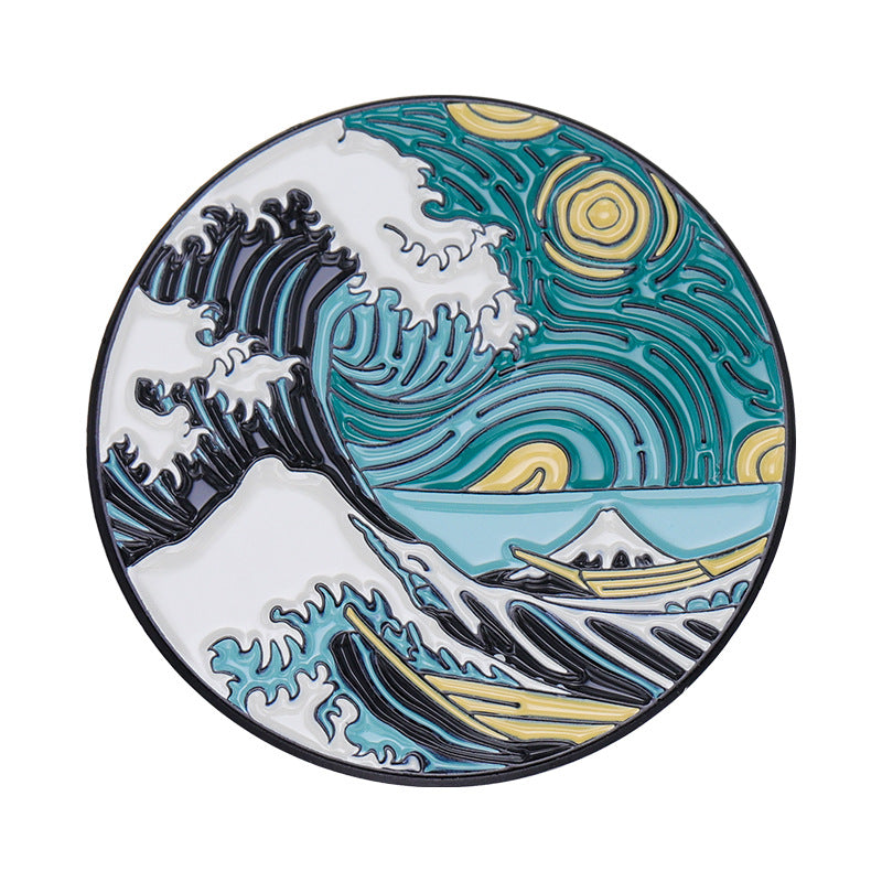 Creative Oil Painting Series Alloy Brooch Clothes And Bags Decorations
