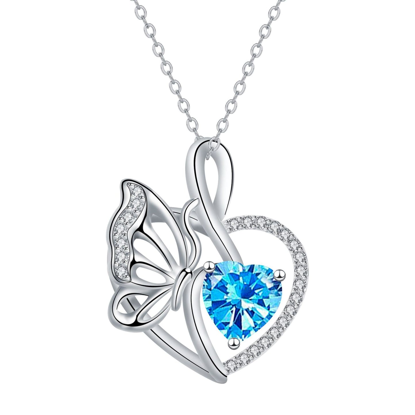Love Butterfly Inlaid Jewelry High Sense Stylish Elegant Necklace Women