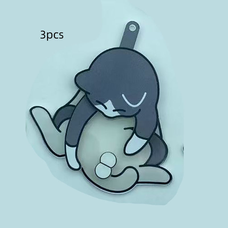 Creative Kitten Acrylic Pendant Keychain Student Cartoon Schoolbag Pendant