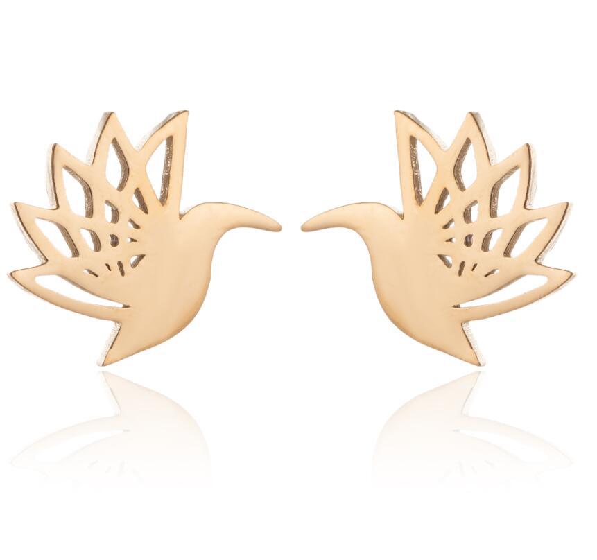 Simple Stainless Steel Ghost Stud Earrings Small Animal