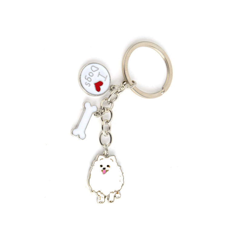 Pet Dog Car Key Ring Creative Metal Keychains
