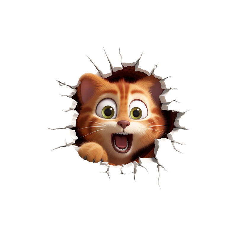 Mouse And Cat Creative Room Decoration Self-adhesive Wall Stickers