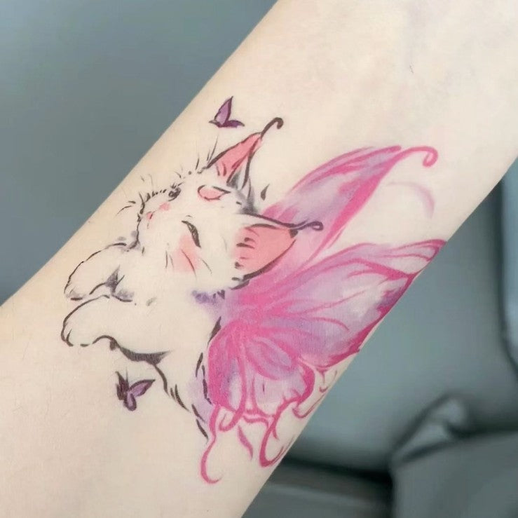 Student American Style Trend Cat Tattoo Sticker Female