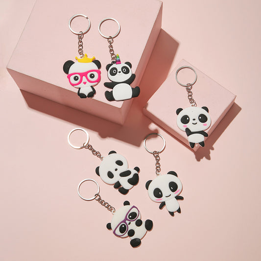 Panda Keychain Cute Cartoon Key Ring Car Pendant Accessories Small Gift