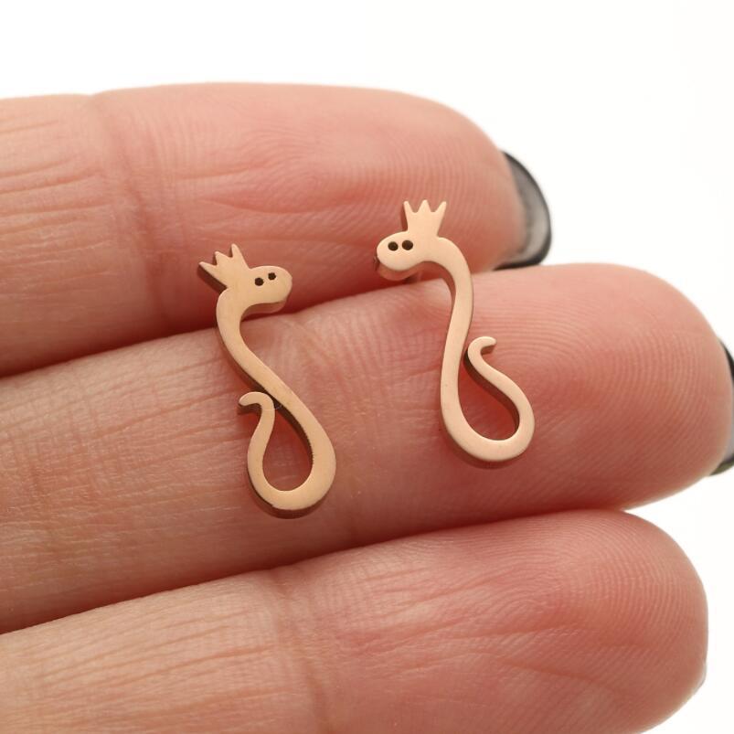 Stainless Steel Cute Animal Series Stud Earrings