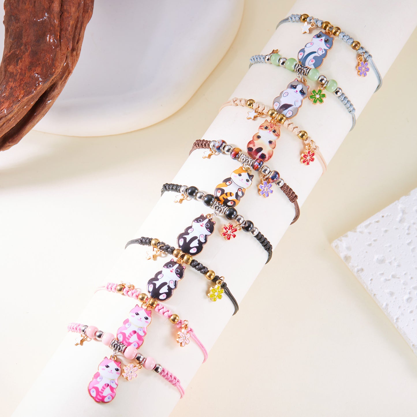 Cat Bracelet Women's Cute Fashion Pendant Woven