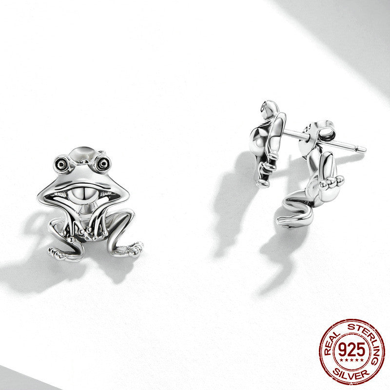 S925 Earrings European And American Popular Temperament Split Animal Earrings