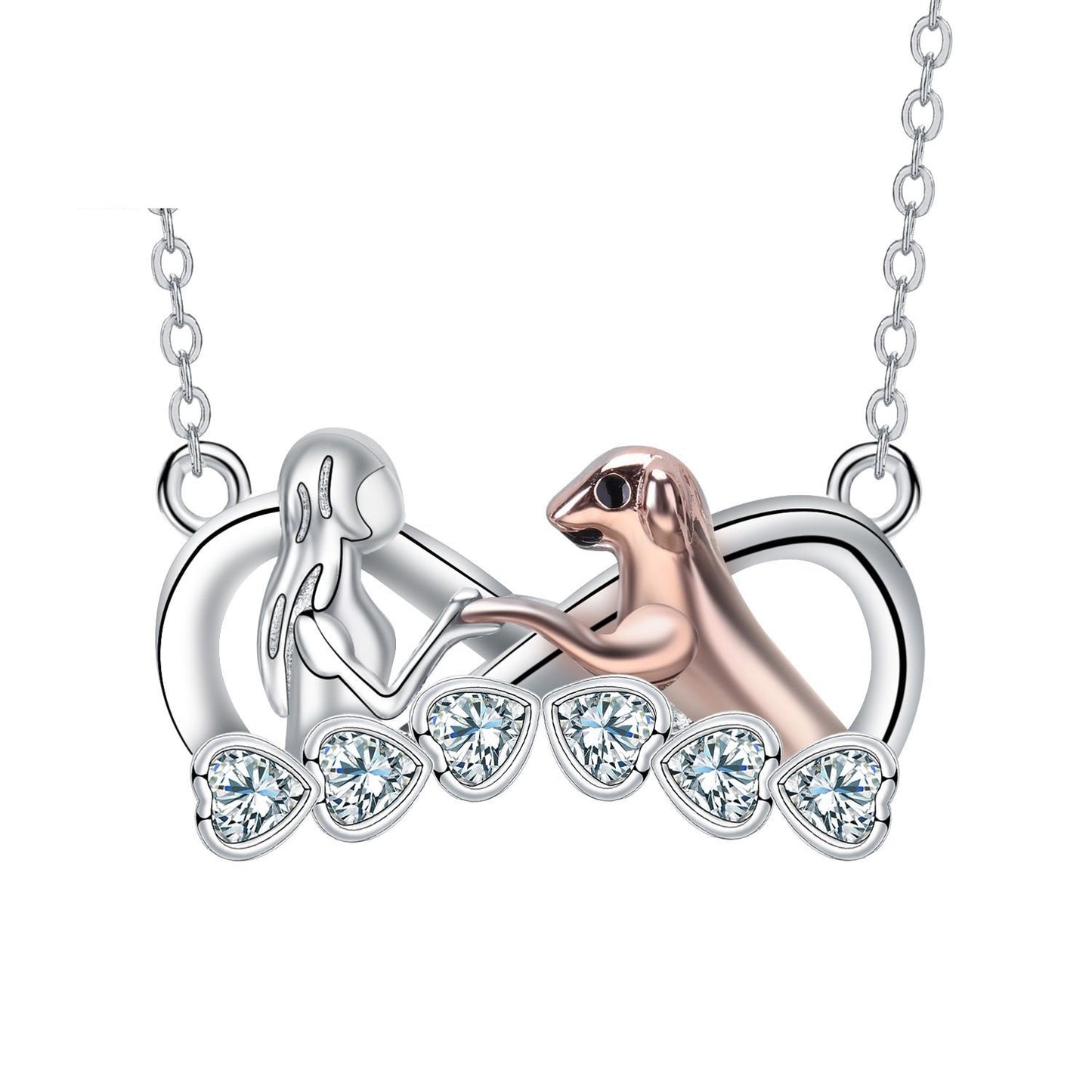 Infinite Symbol Fashion Style Jewelry Ornament Gentle Puppy Guardian Pendant Necklace For Women
