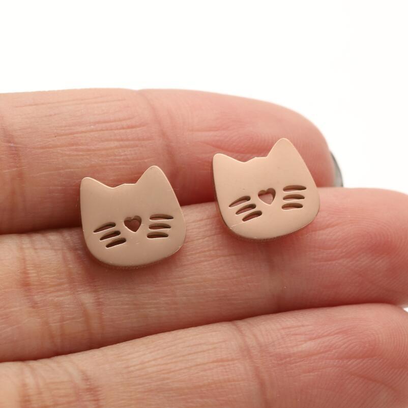 Stainless Steel Cute Animal Series Stud Earrings