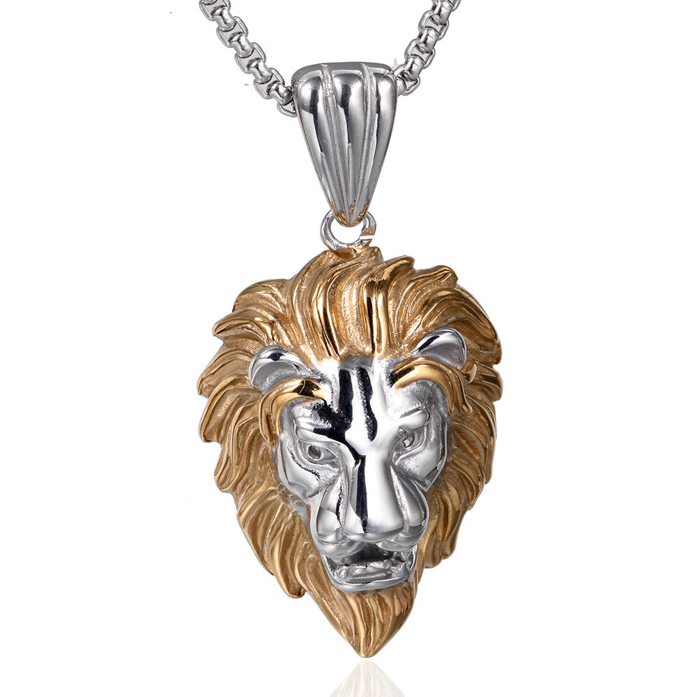 Titanium Steel Jewelry Fashion Hollow Lion Head Stainless Steel Pendant