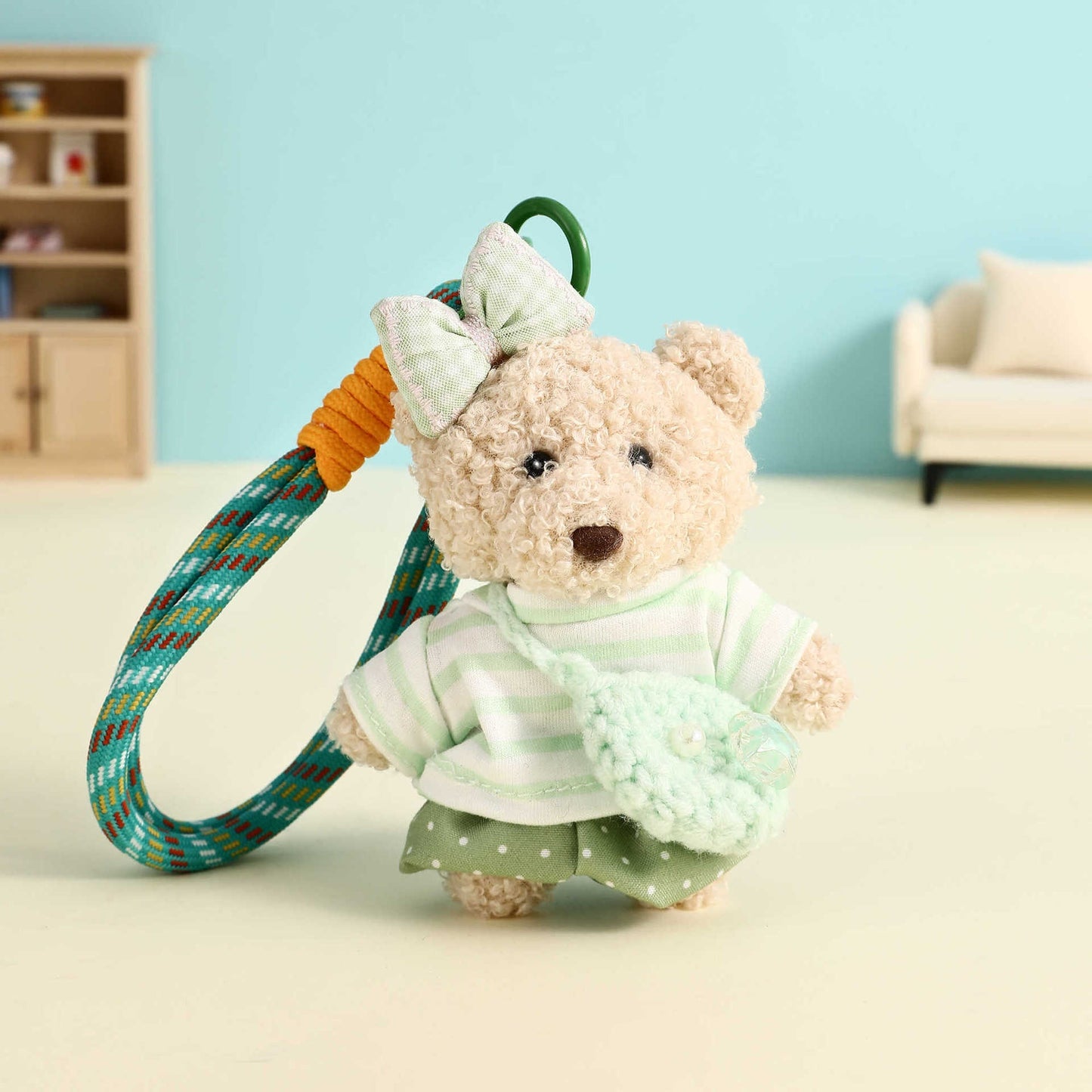 Original Fleece Sweatshirt Bear Doll Car Keychain Pendant