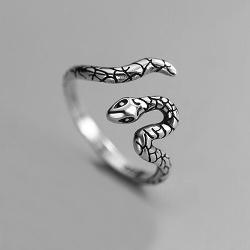 Animal Spirit Snake European And American Retro Punk Exaggerated And Personalized Men And Women Winding Snake Animal Opening Ring