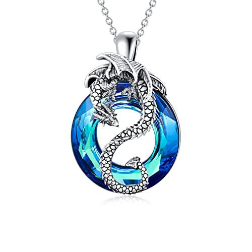 Hollow Crystal Ring Flying Dragon Necklace Earring Set