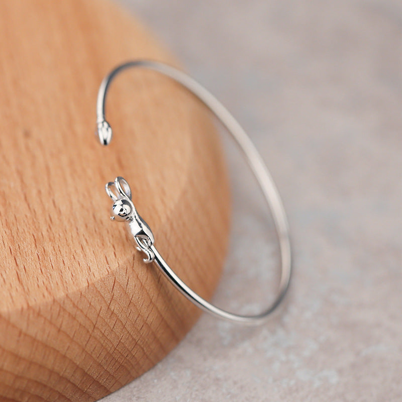 Fashionable Cute S925 Silver Cat Bracelet