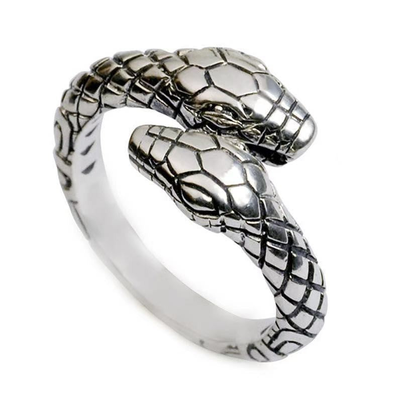 Animal Spirit Snake European And American Retro Punk Exaggerated And Personalized Men And Women Winding Snake Animal Opening Ring