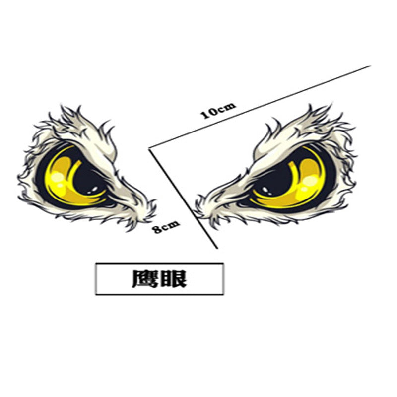 Car Reflective Bumper Stickers Rearview Mirror Eye Funny Stickers 3D Scratch Cover Cartoon Funny Car Body Sticker Decorative Sticker