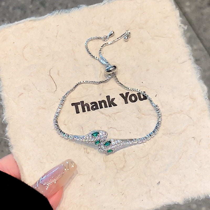 Women's Fashion And Fully-jewelled Snake Bracelet
