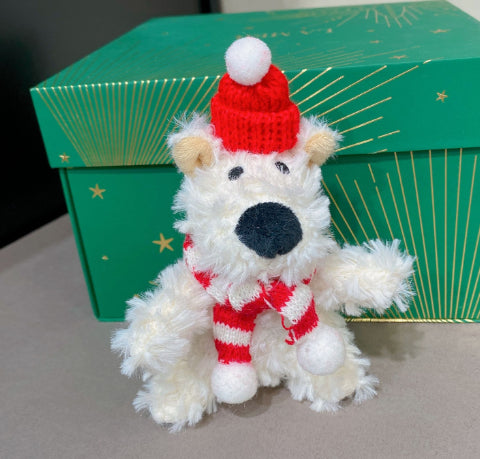 Cute West Highland Plush Pendant Cartoon Puppy Fur Doll Keychain