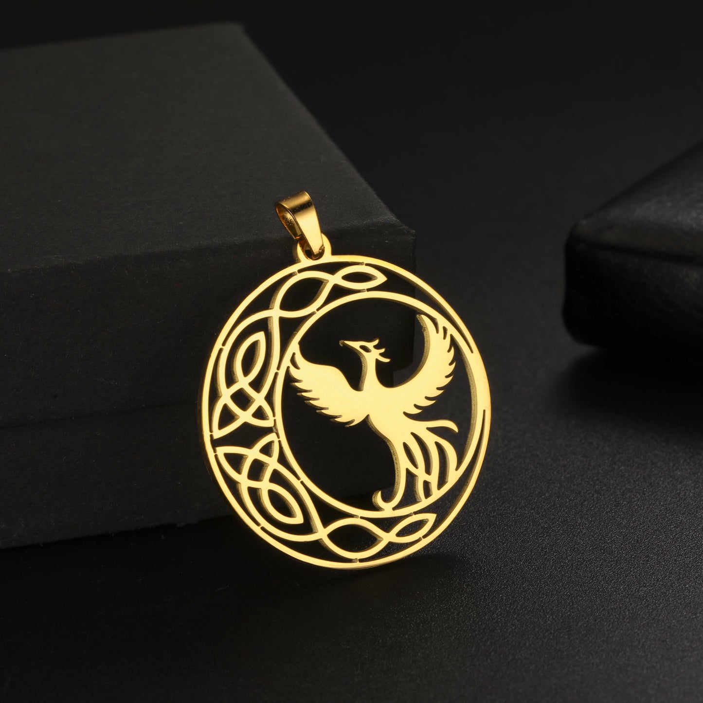 Retro Stainless Steel Ornament Accessories Phoenix Earring Pendant