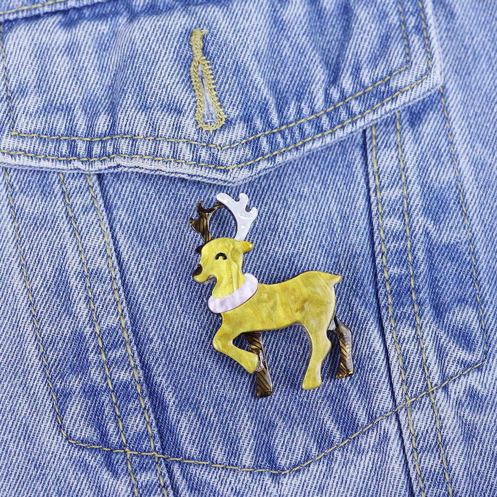 Christmas Acrylic Animal Brooch Sika Deer