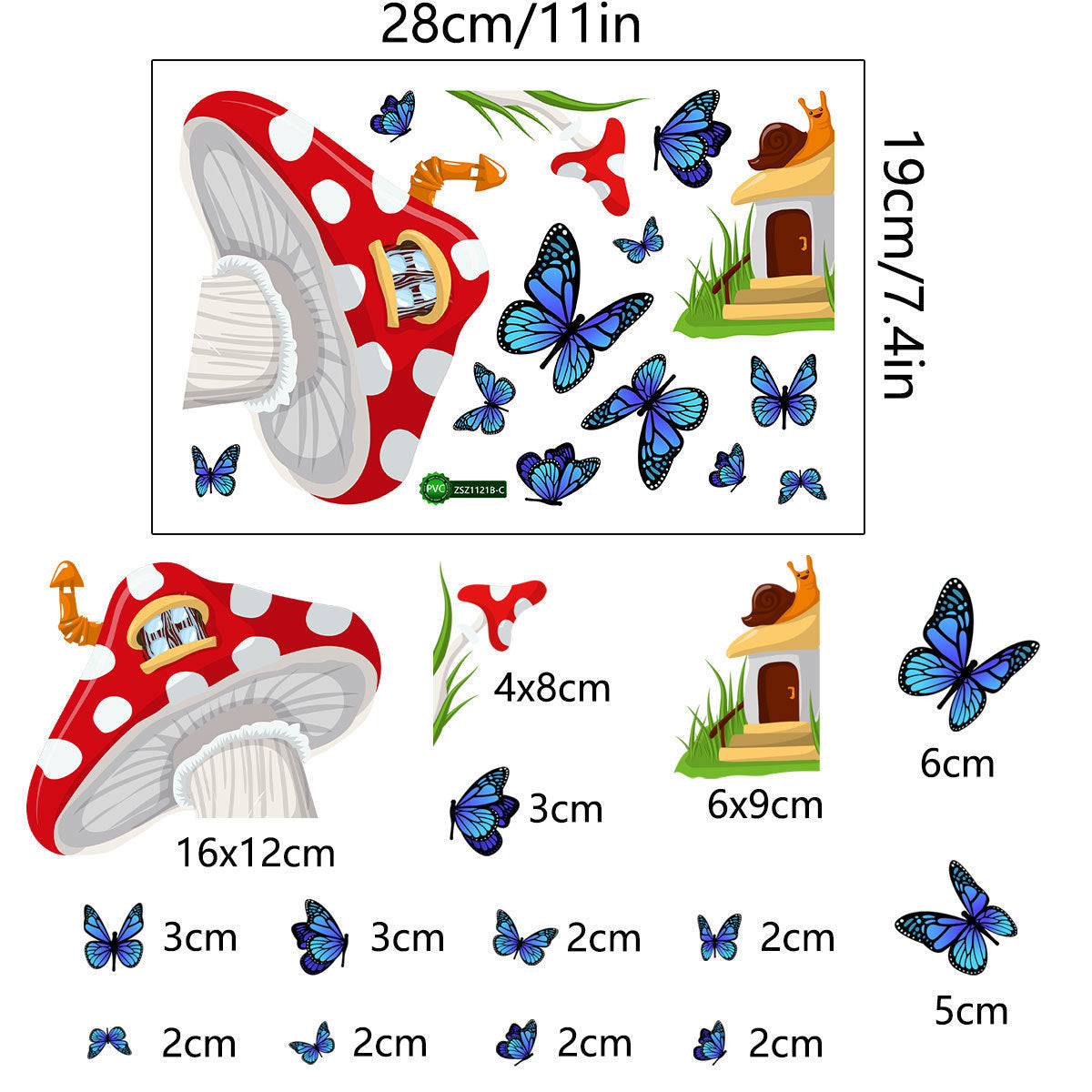 Luminous FARCENT Mermaid Butterfly Wall Sticker Fluorescence Sticker