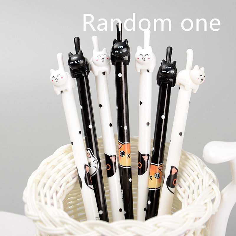 Black White Cat Pattern Office School Supplies Gel Pen