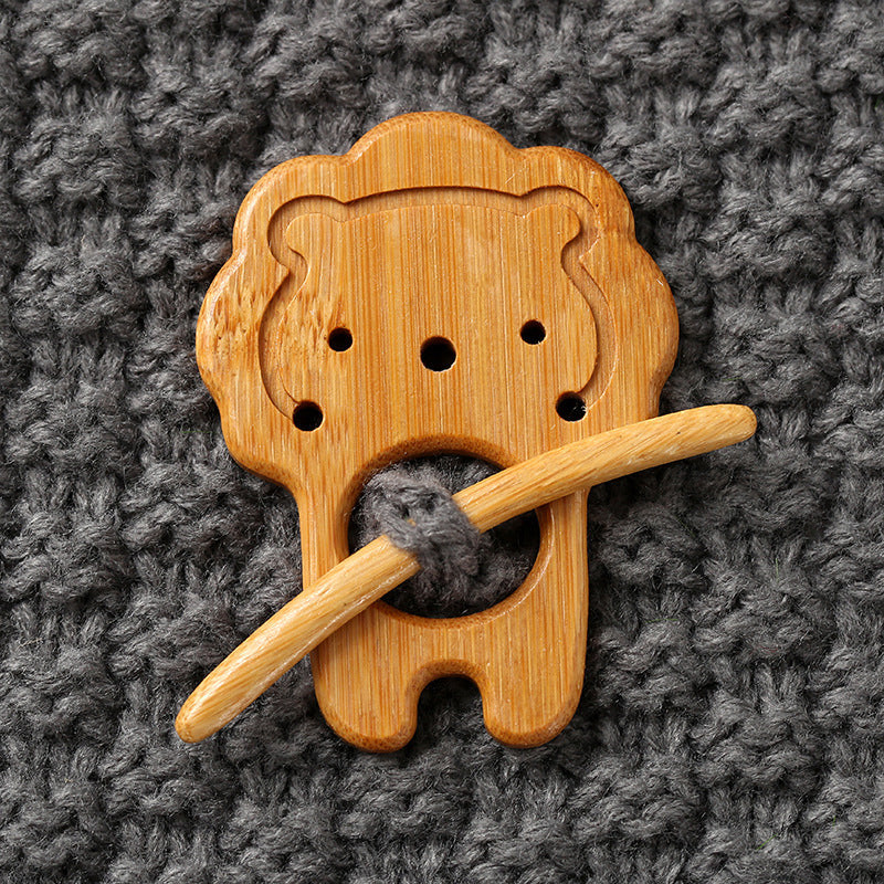 Wooden Animal Carving Brooch Gift