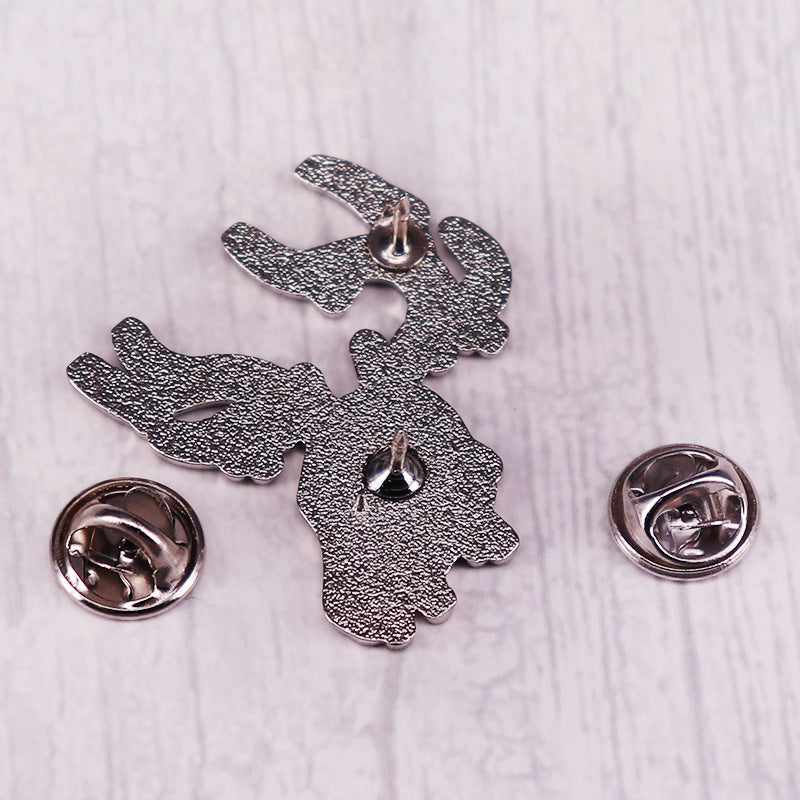 Starry Deer Skull Enamel Pin Ghost Elk Badge Pagan Gothic Jewelry