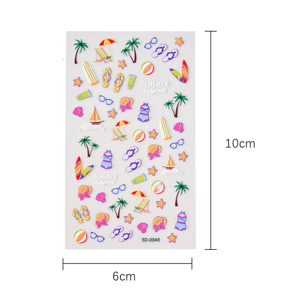 3D Ocean Wind 5D Relief Nail Sticker