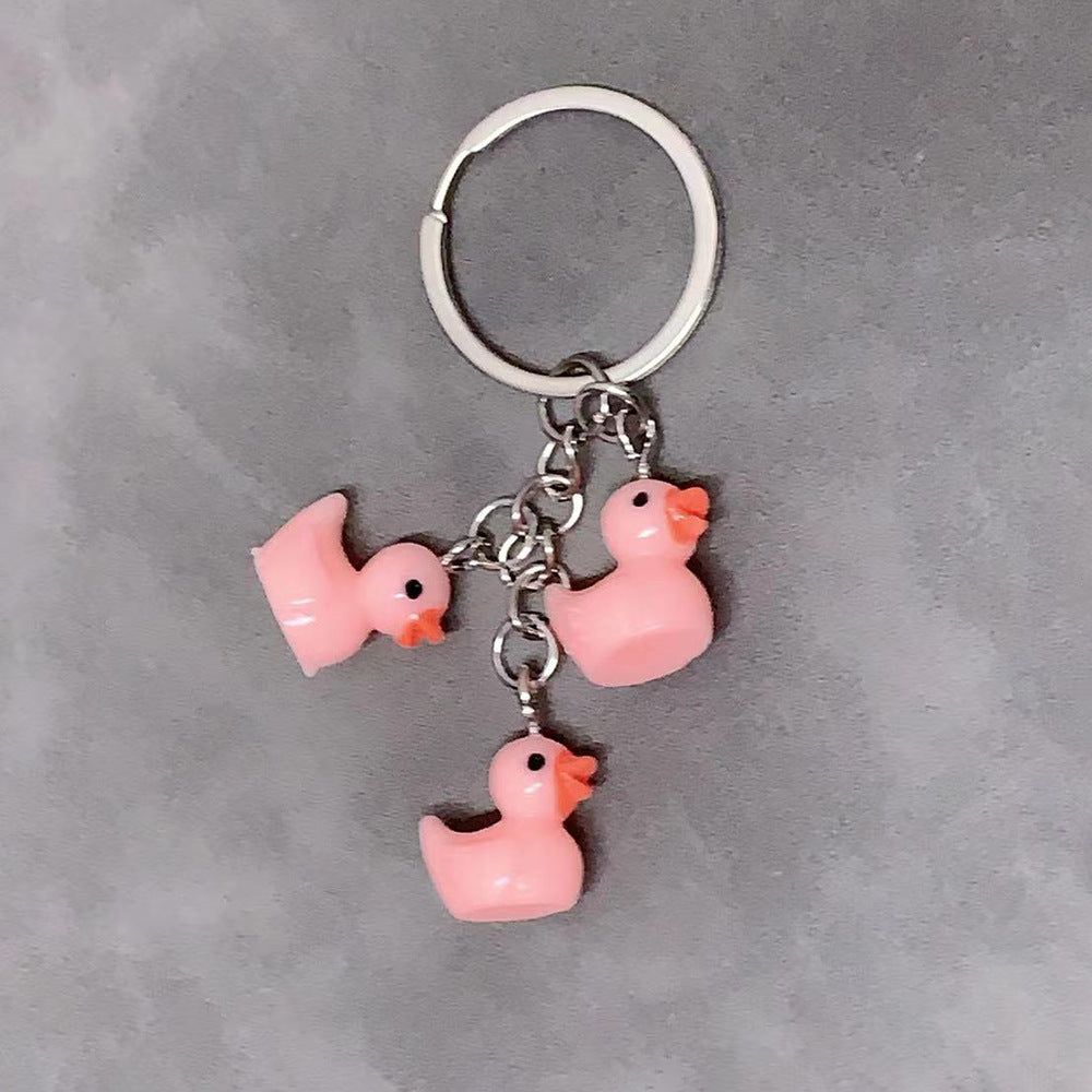 Simple Resin Small Yellow Duck Keychain Animal Pendant Duck Pendant Key Chain Accessories For Women